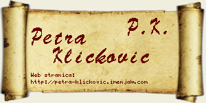 Petra Kličković vizit kartica